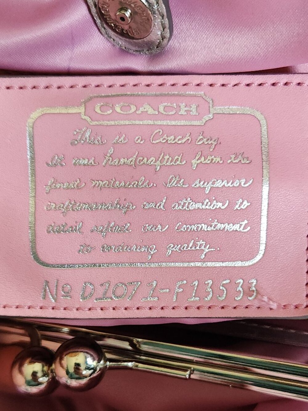 Coach Signature Stripe Carryall Satchel in Pink - F13533 - Picture 9 of 11